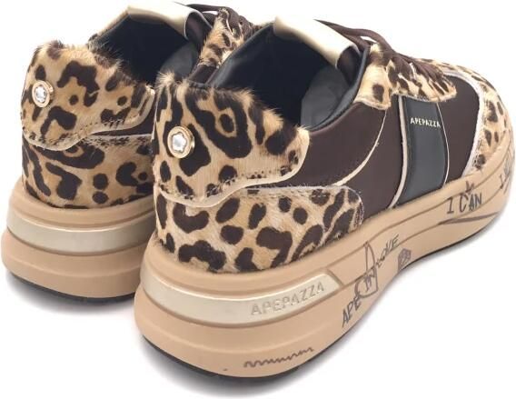 Apepazza Luipaardprint Bruine Sneakers Model Mallow