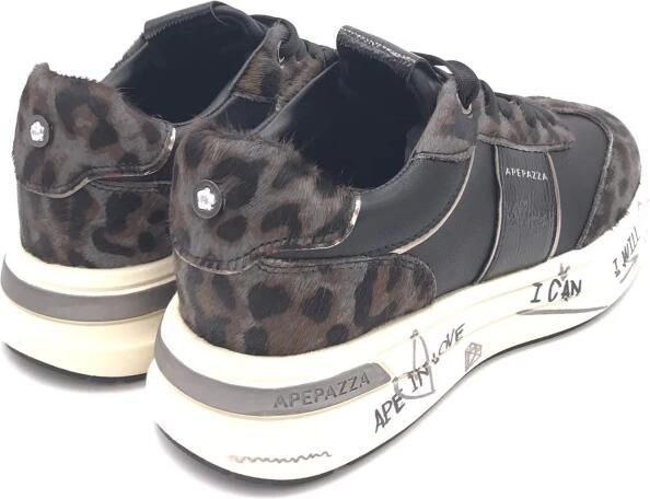Apepazza Luipaardprint Sneakers Zwart