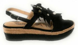 Apepazza Dames Sleehak Sandaal Model Bea Zwart Suede Zwart Dames