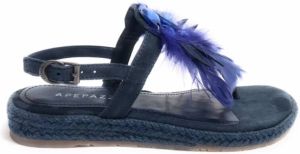 Apepazza Blauwe Suède Valentine Sandaal Lente Zomer 2018 Collectie Blauw Dames