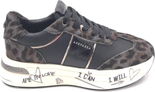 Apepazza Luipaardprint Sneakers Zwart - Foto 2