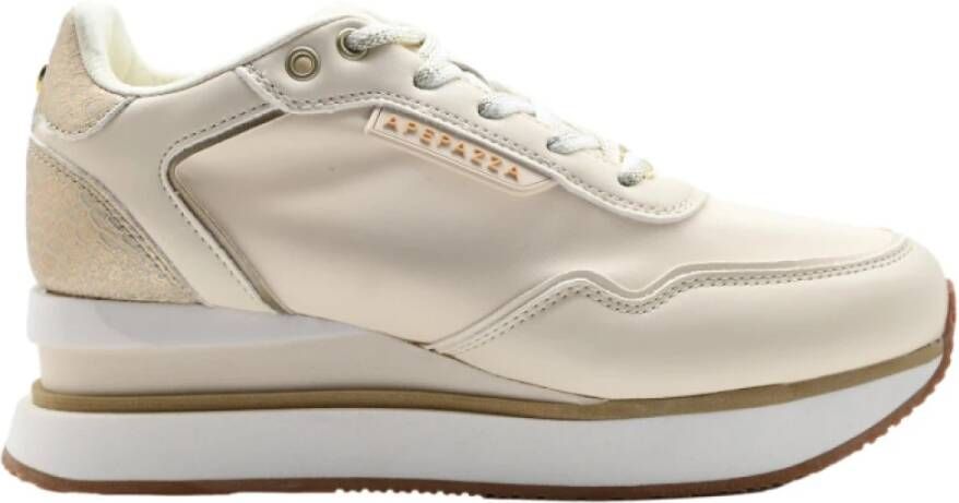 Apepazza Mid-High Cream Platinum Sneakers Beige Dames