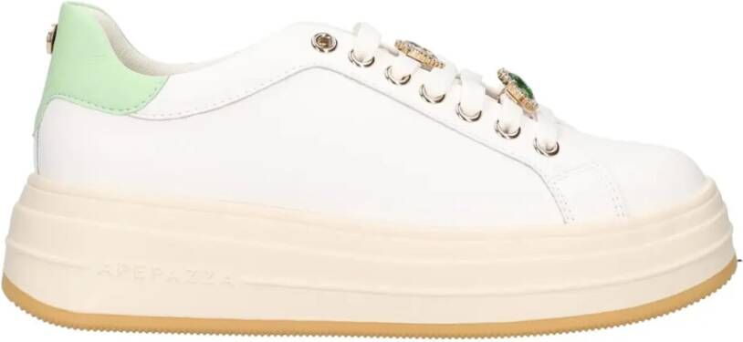Apepazza Wit Groen Lea Stijlvolle Sneakers