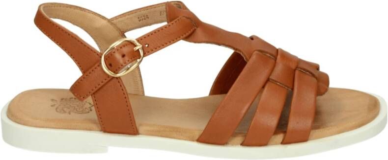 Apple of Eden AYLA~10~~~~~~~~~~~~~~~~~~~~~~~ Platte sandalen Dames Sandalen Cognac