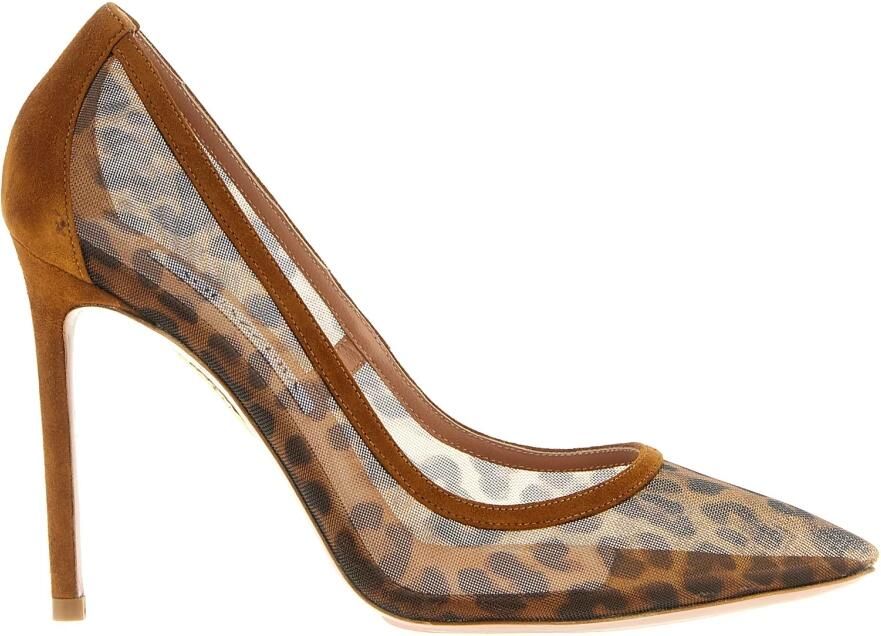 Aquazzura 85mm Pumps met Luipaardprint van Mesh