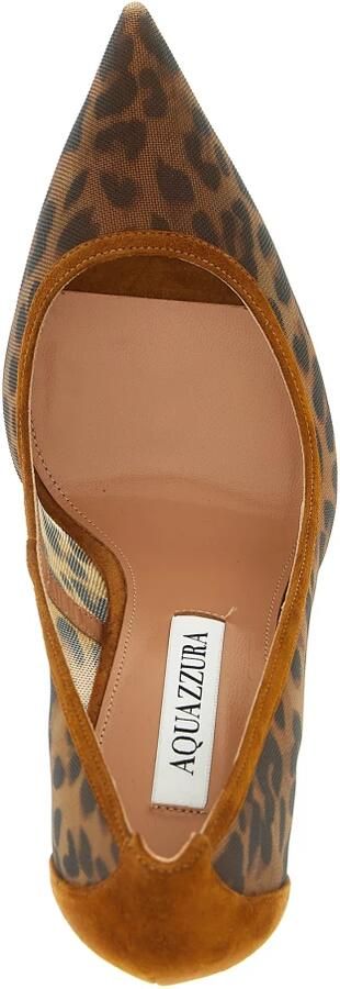 Aquazzura 85mm Pumps met Luipaardprint van Mesh - Foto 2