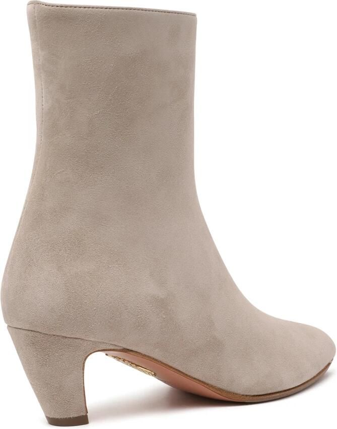 Aquazzura Beige Suède Enkellaarsjes - Foto 4