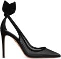 Aquazzura Bow Tie Mesh Pump T. 105 - Zwart