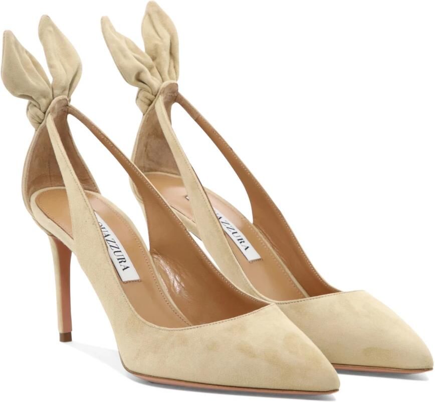 Aquazzura Strik Suède Pumps met Stiletto Hak