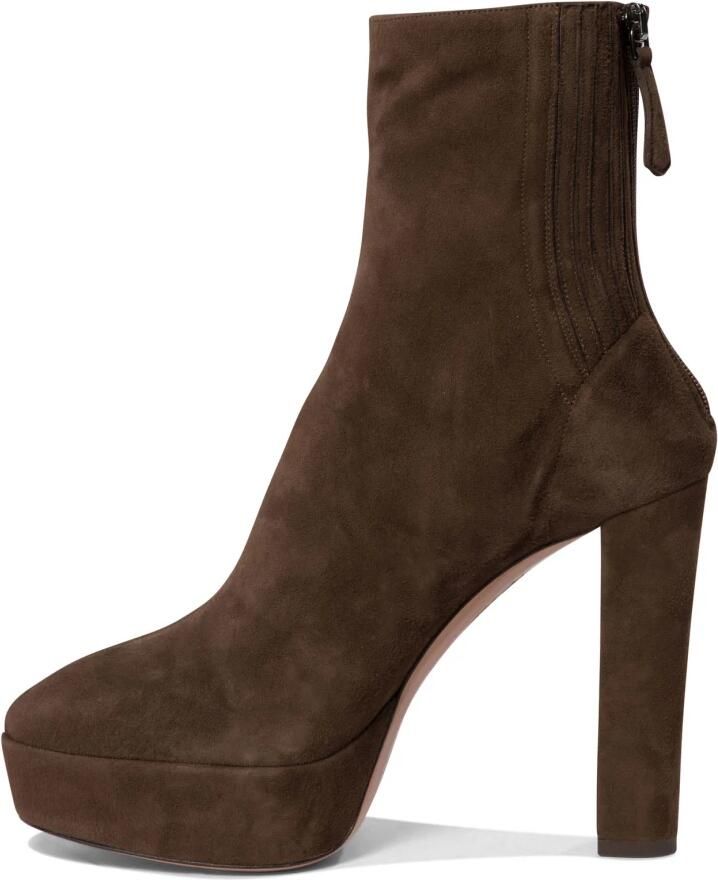 Aquazzura Bruine Enkellaarzen Trendy Stijl