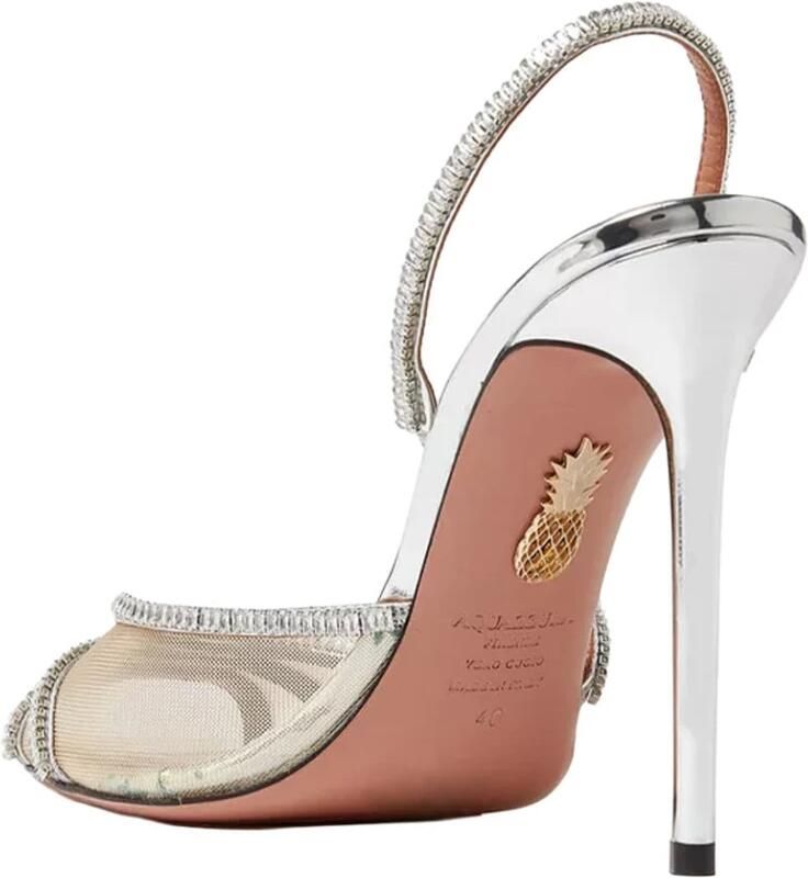 Aquazzura Crystal Weave Sandal 105 - Foto 3