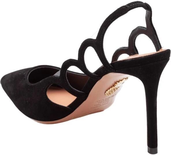 Aquazzura Zwarte Suède Décolleté Bootie Pomp - Foto 2