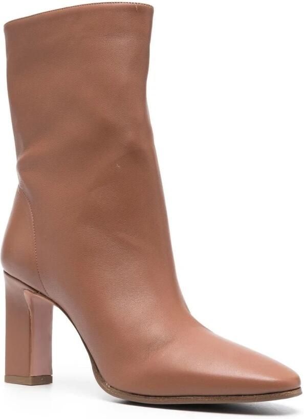 Aquazzura Elegante Bruin Leren Enkellaars