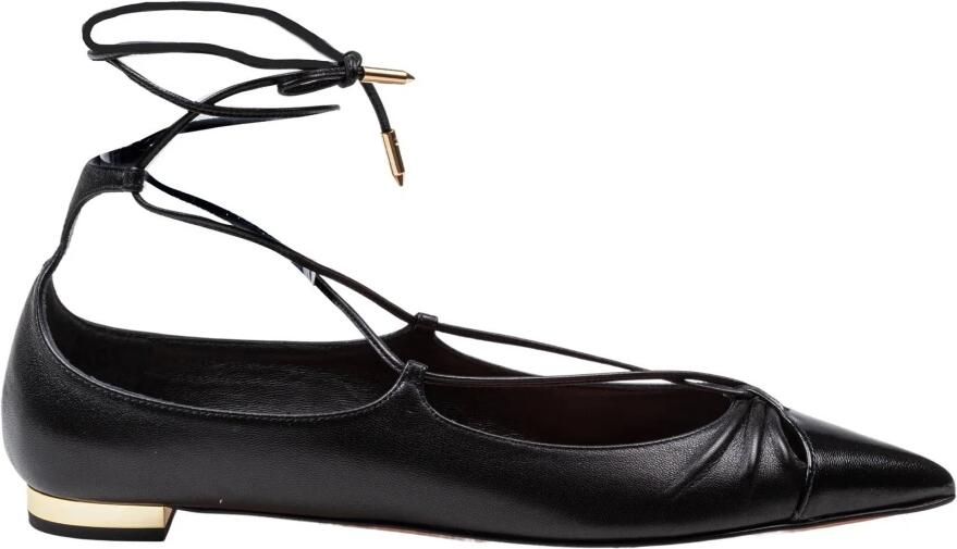 Aquazzura Puntige balletflats met goudkleurige hak Black Dames - Foto 4