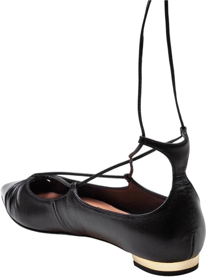 Aquazzura Puntige balletflats met goudkleurige hak Black Dames - Foto 2