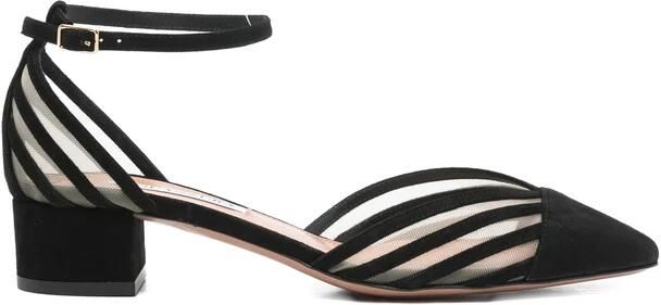 Aquazzura Gestreepte pumps met blokhak