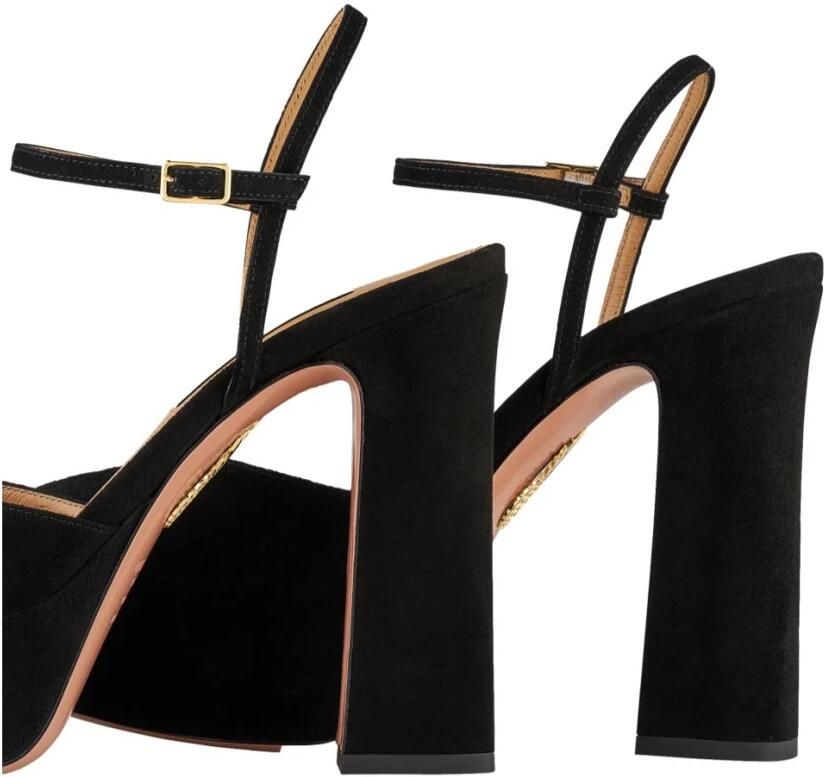 Aquazzura Zwart Kid Suede Leren Plateau Zwart Dames - Foto 2