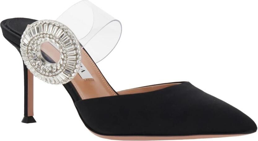 Aquazzura Kristal Hoop Zwarte Sandalen