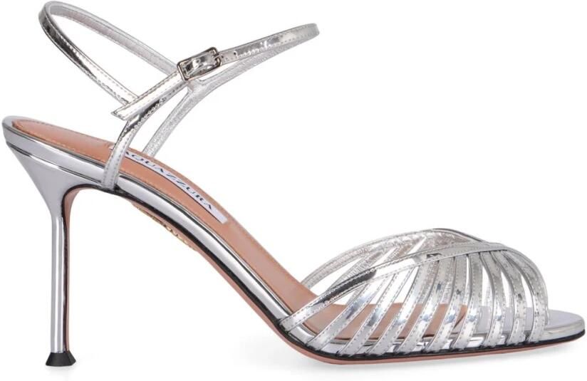 Aquazzura Metallic Cage Heeled Sandals
