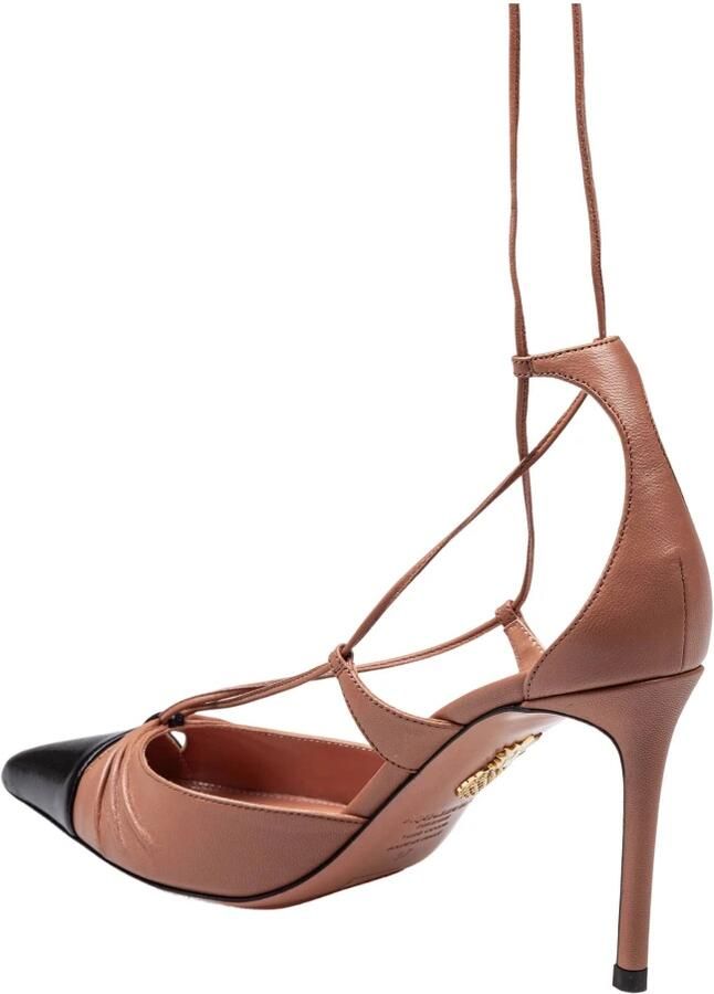 Aquazzura Roze Zwarte leren puntige neus pumps Pink Dames - Foto 2