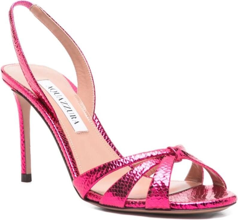 Aquazzura Roze Knoopdetail Stiletto Hakken