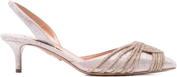 Aquazzura Slingbacksandalen met puntneus en versieringen