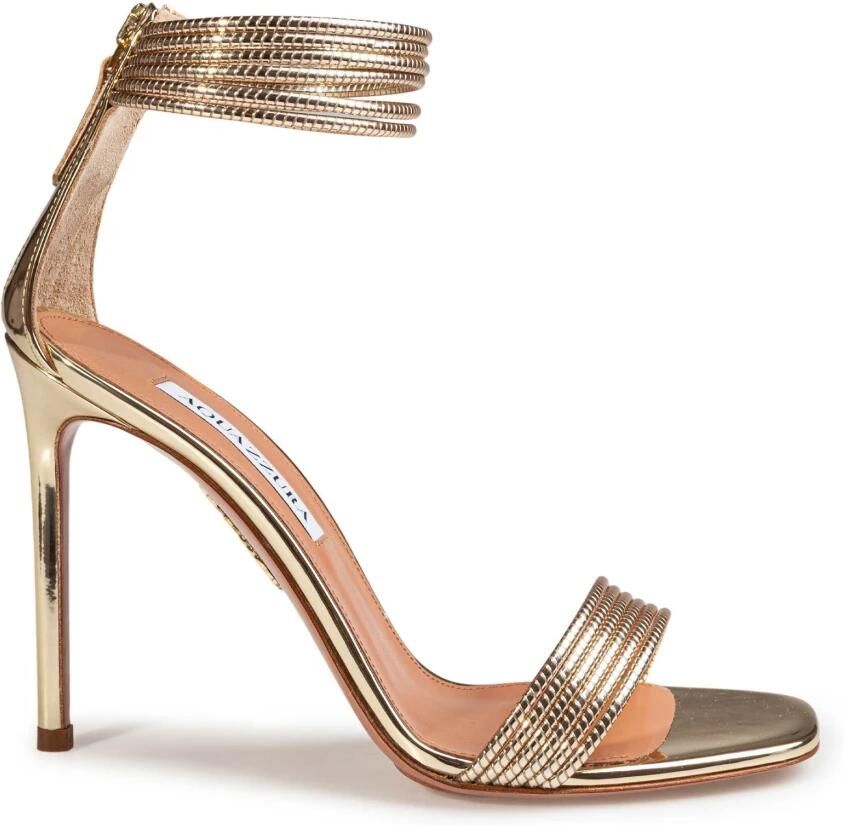Aquazzura Sway 105 Sandalen van Spiegelend Leer