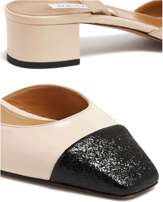 Aquazzura Tweekleurige Leren Gesp Schoenen