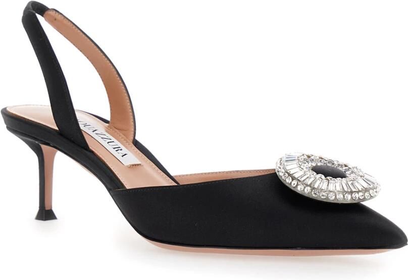 Aquazzura Zwarte Kristal Slingback Hakken