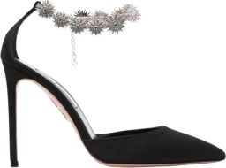 Aquazzura Zwarte kristalversierde hoge hakken