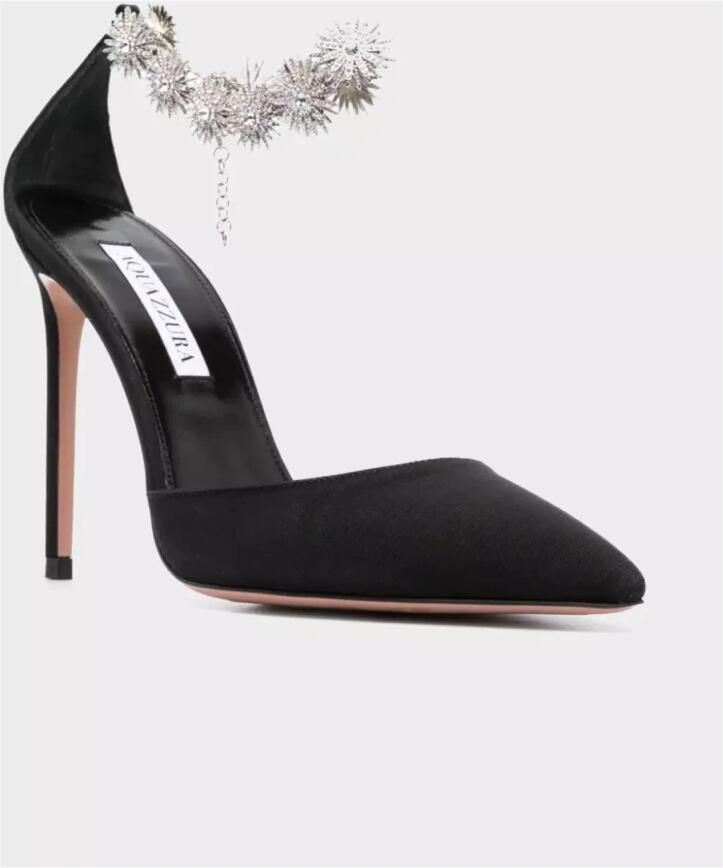 Aquazzura Zwarte kristalversierde hoge hakken - Foto 2