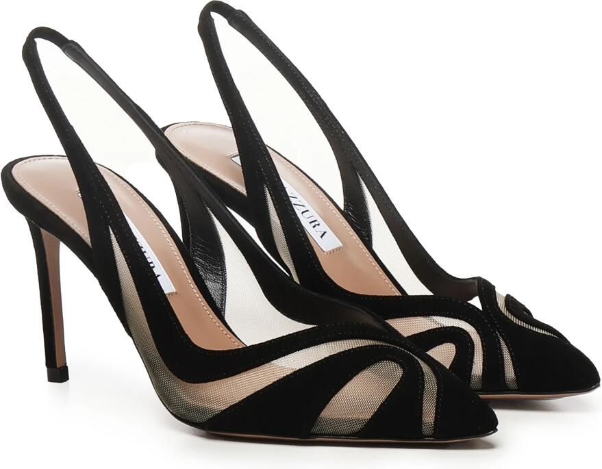 Aquazzura Zwarte Mesh Stiletto Hiel Pumps