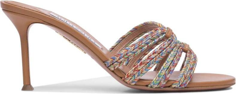 Aquazzura Beige Leren Sandalen Verhogen Stijl