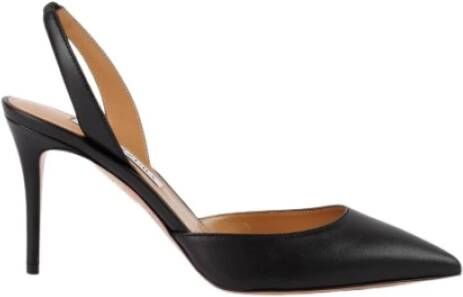 Aquazzura Black satin pumps Colour: Noir Zwart Dames