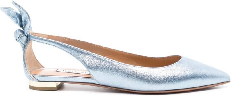 Aquazzura Blauwe Leren Ballerina Flats