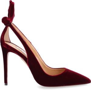 Aquazzura BOW TIE 105 Samt Pumps Rood Dames
