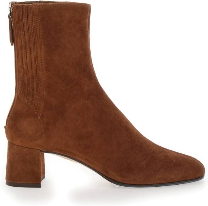 Aquazzura Bruine Suède Ronde Neus Laarzen Brown Dames