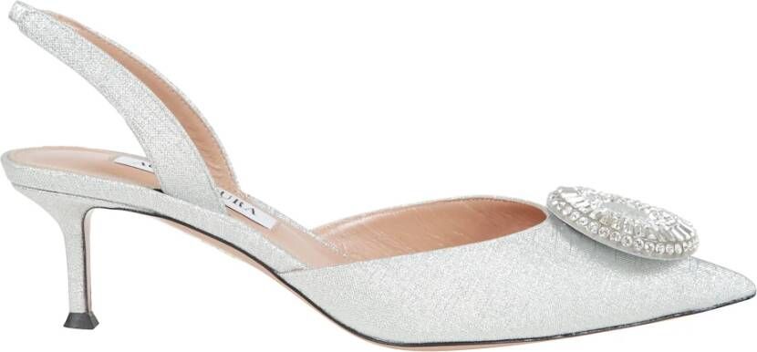 Aquazzura Crystal Hoop Sling Pumps met Elastische Band