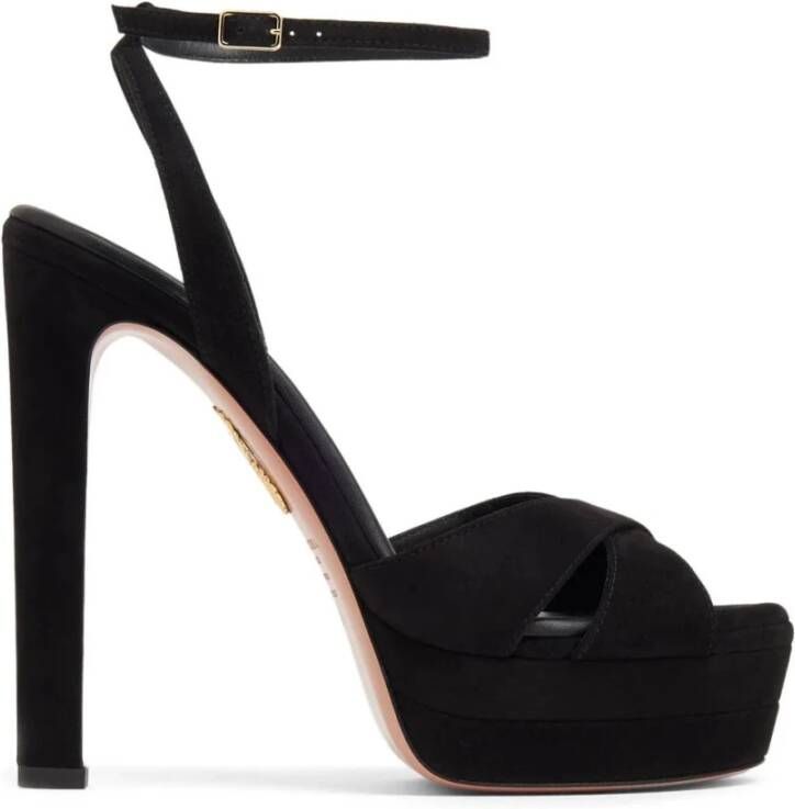 Aquazzura Elegant Zwart Sandaal Plateau Hakken Black Dames