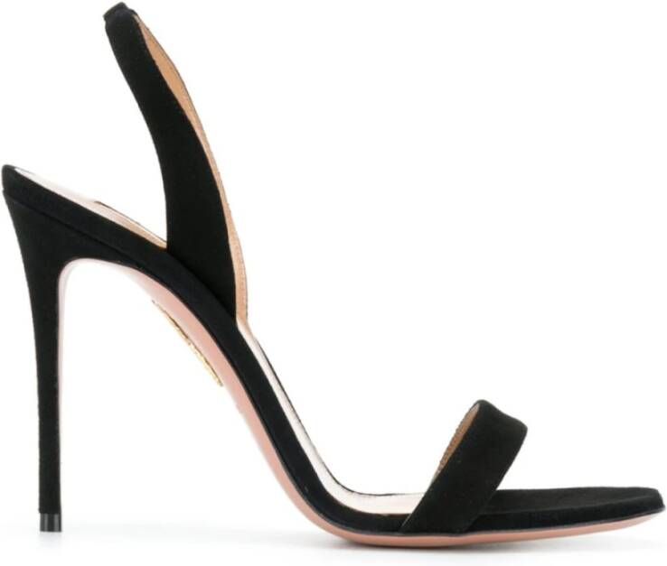 Aquazzura Elegant Zwarte Open Hoge Hakken Black Dames