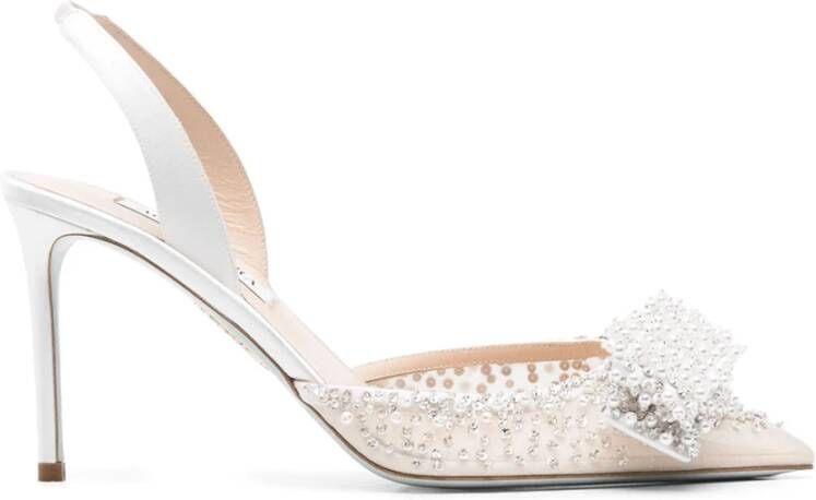 Aquazzura Elegante Slingback Pumps in Off-White