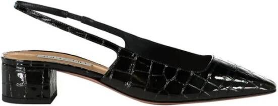 Aquazzura Elegante Zwarte Ballerina's met Lage Hakken