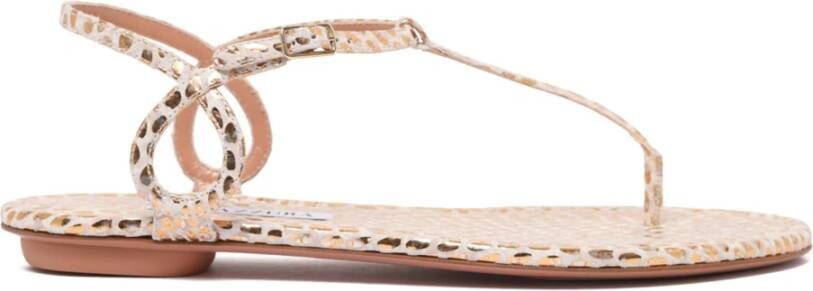 Aquazzura Gouden Blote Sandalen met Uitsparingen