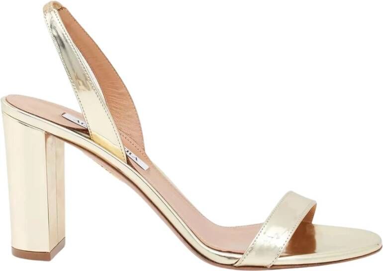 Aquazzura Gouden hoge hak sandalen So Nude Block