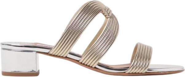 Aquazzura Gouden Knoop Hak Sandalen