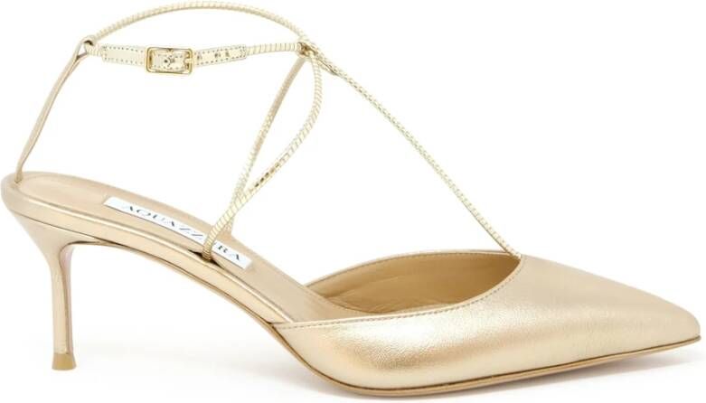 Aquazzura Gouden Leren Roman Romance Pump Yellow Dames