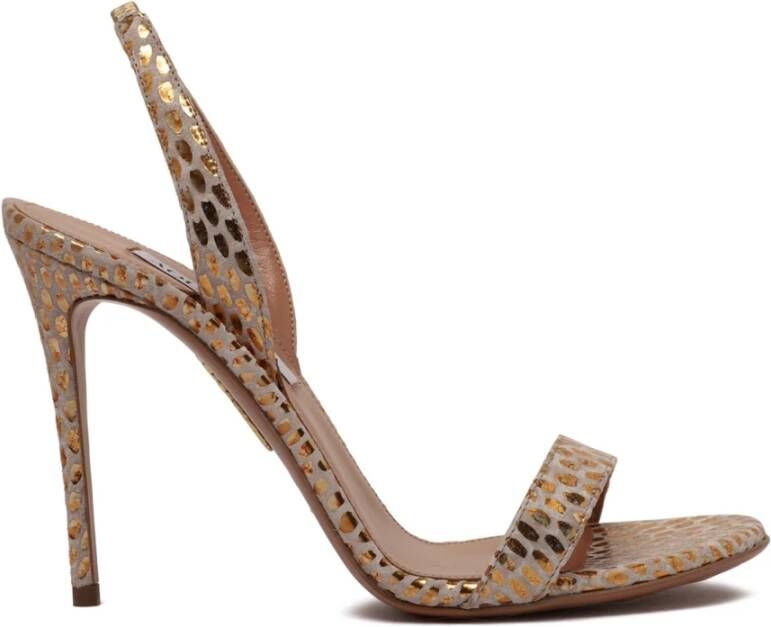 Aquazzura Gouden Stiletto Sandaal met Slingback Band
