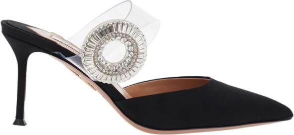 Aquazzura Kristal Hoop Zwarte Sandalen
