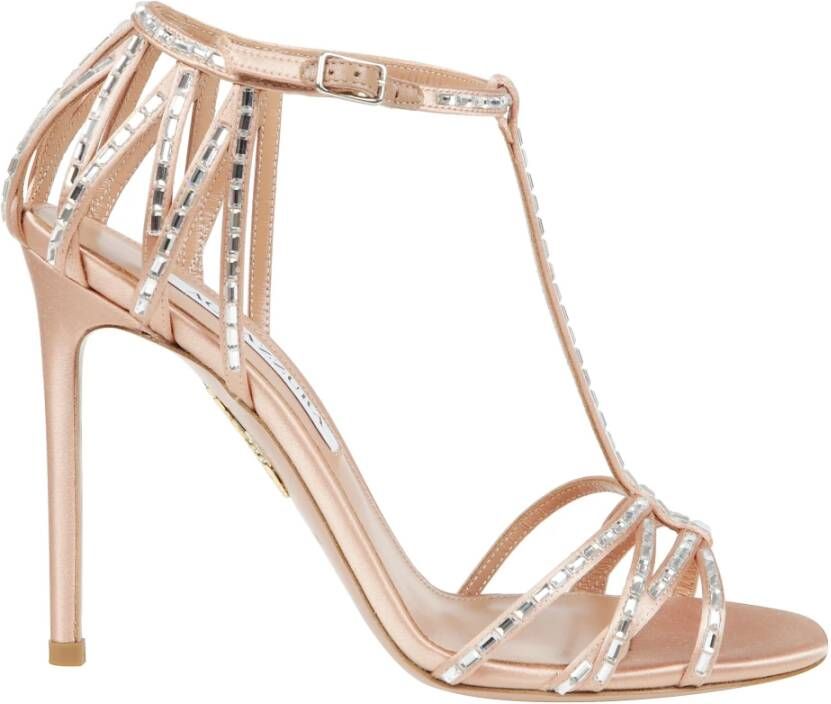 Aquazzura Kristallen Sandaal met Hoge Hak