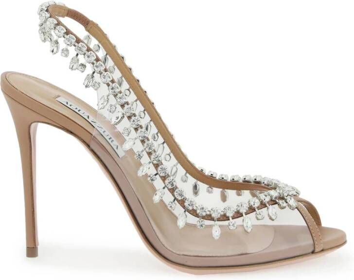 Aquazzura Sandalen Temptation Crystal 105 Sandal in beige